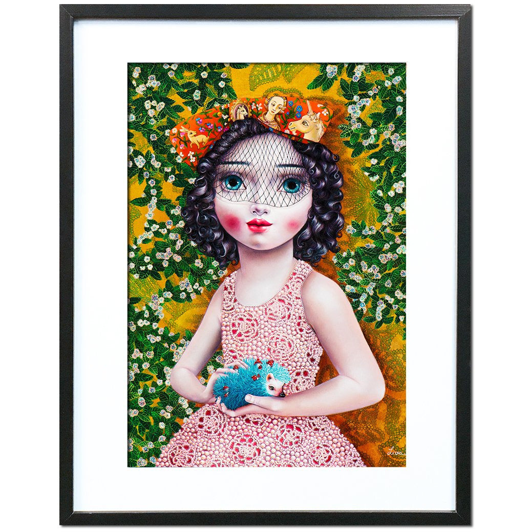 Girl With A Hedgehog by Liva Pakalne Fanelli - fine art print - Egoiste Gallery - Art Gallery in Manchester City Centre