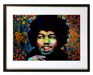 Jimi Hendrix #3 by Baiba Auria - signed art print - Egoiste Gallery - Art Gallery in Manchester City Centre