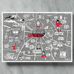 Manchester United Map by Dave Draws - Archival Giclée Print