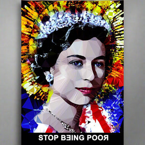 Stop Being Poor #3 by Baiba Auria - signed archival Giclée print with quote