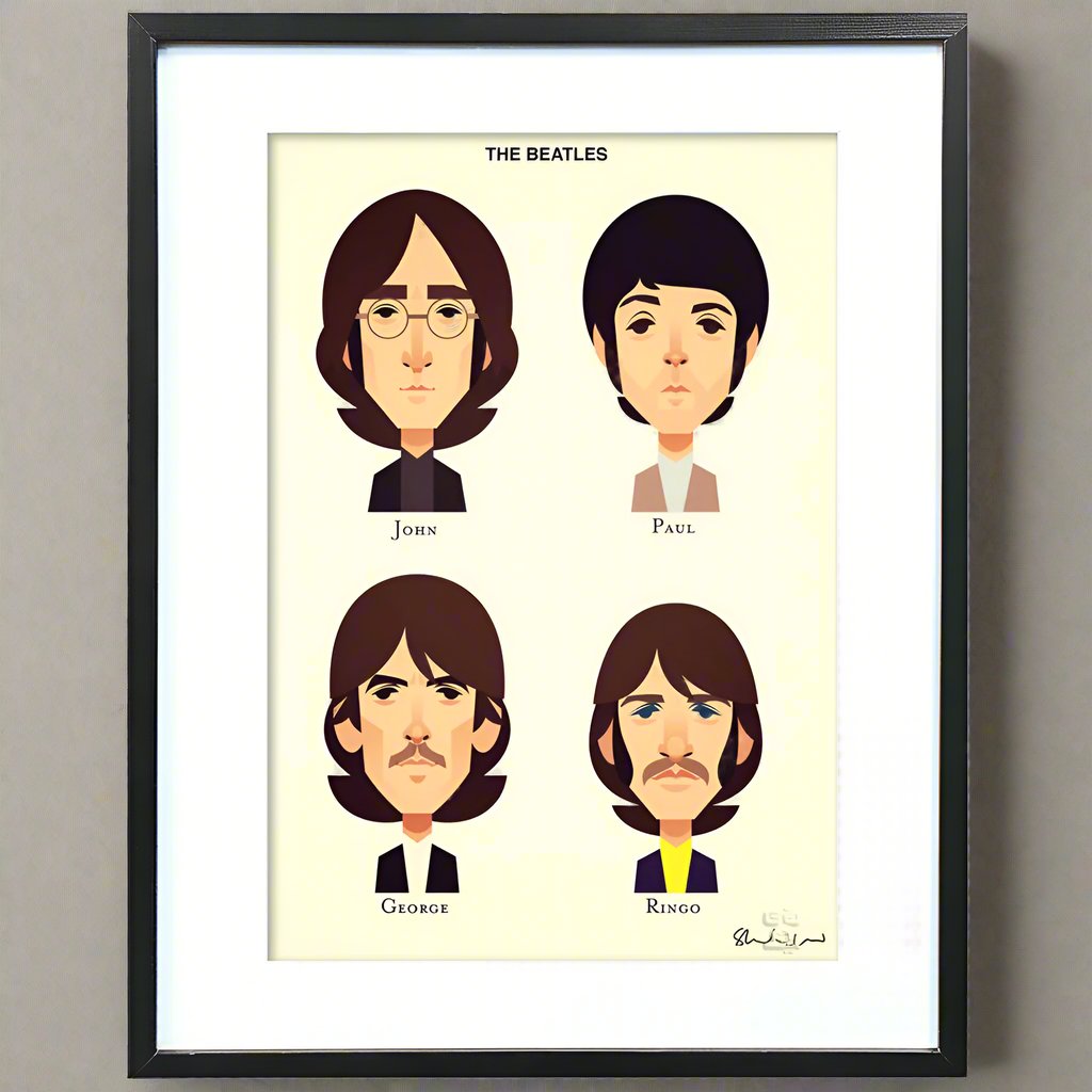 John Paul George Ringo by Stanley Chow - Signed and stamped fine art print