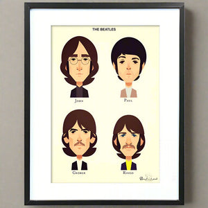 John Paul George Ringo by Stanley Chow - Signed and stamped fine art print