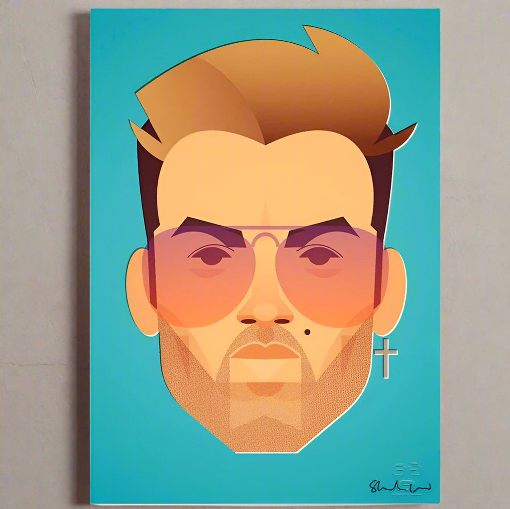 George Michael  by Stanley Chow - Signed and stamped fine art print