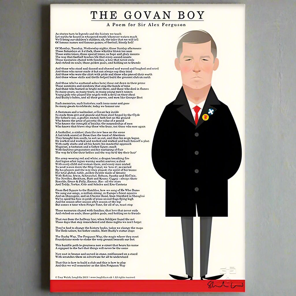 The Govan Boy (A poem for Sir Alex Ferguson) by Stanley Chow - Signed and stamped fine art print