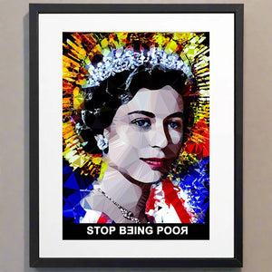 Stop Being Poor #3 by Baiba Auria - signed archival Giclée print with quote