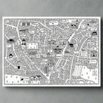 Stretford Map by Dave Draws - Archival Giclée Print