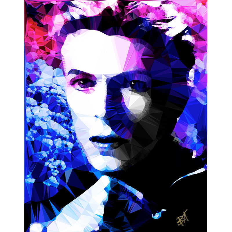 Bowie - Electric Blue by Baiba Auria - signed art print - Egoiste Gallery - Art Gallery in Manchester City Centre