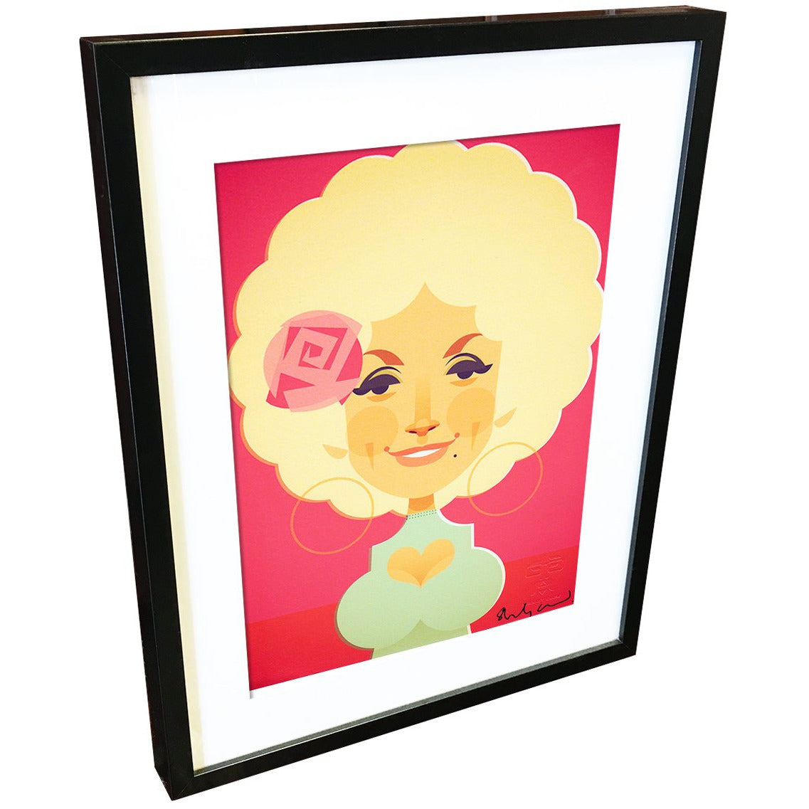 Dolly Parton (pink) by Stanley Chow - Signed and stamped fine art print - Egoiste Gallery - Art Gallery in Manchester City Centre