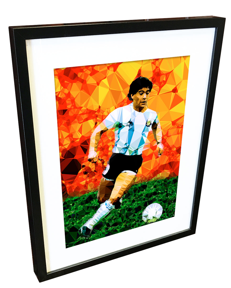 Maradona by Baiba Auria - signed art print - Egoiste Gallery - Art Gallery in Manchester City Centre