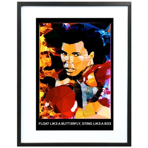 Muhammad Ali by Baiba Auria - signed art print with quote - Egoiste Gallery - Art Gallery in Manchester City Centre
