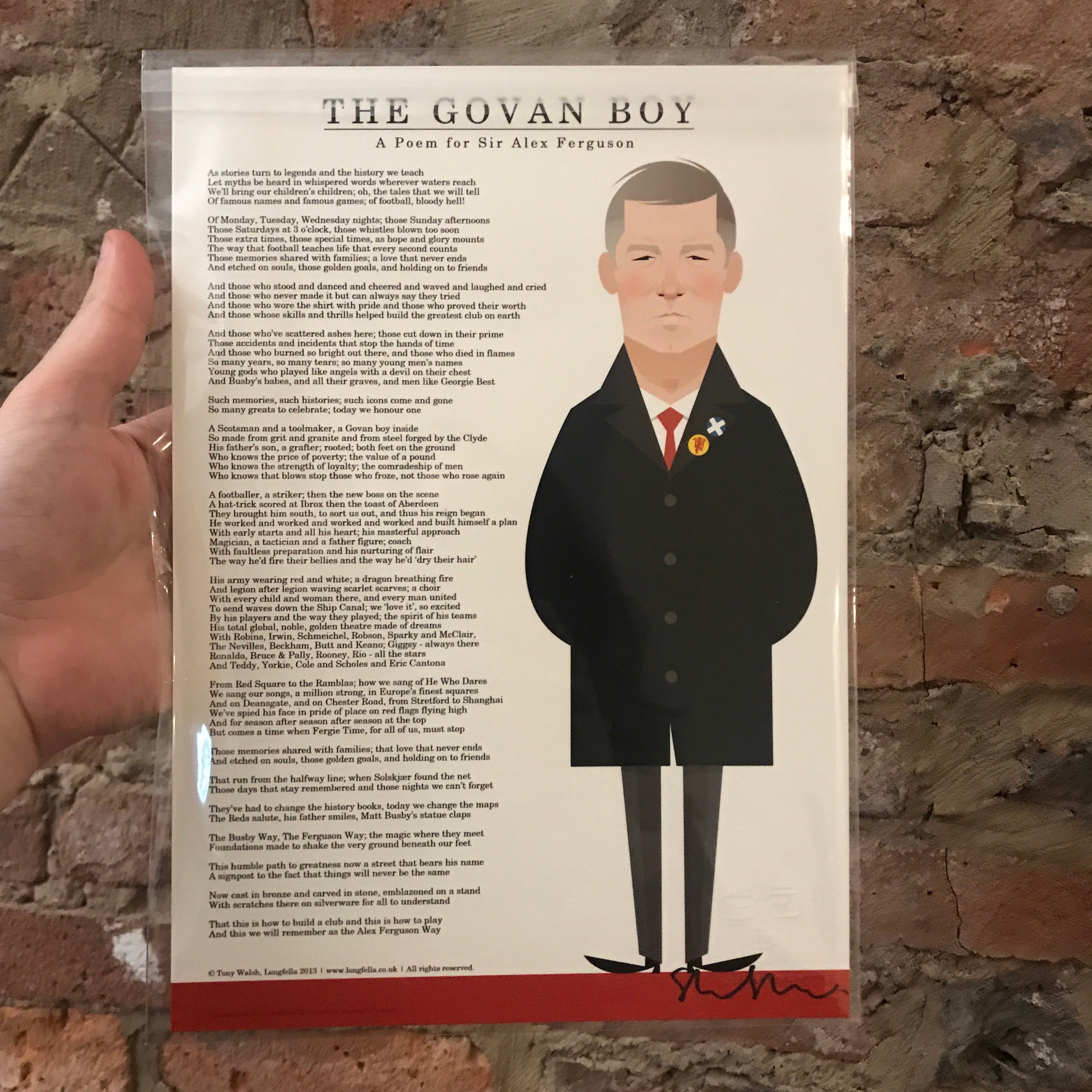 The Govan Boy (A poem for Sir Alex Ferguson) by Stanley Chow - Signed and stamped fine art print