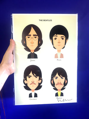 John Paul George Ringo by Stanley Chow - Signed and stamped fine art print