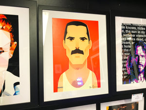Freddie Mercury by Stanley Chow - Signed and stamped fine art print - Egoiste Gallery - Art Gallery in Manchester City Centre