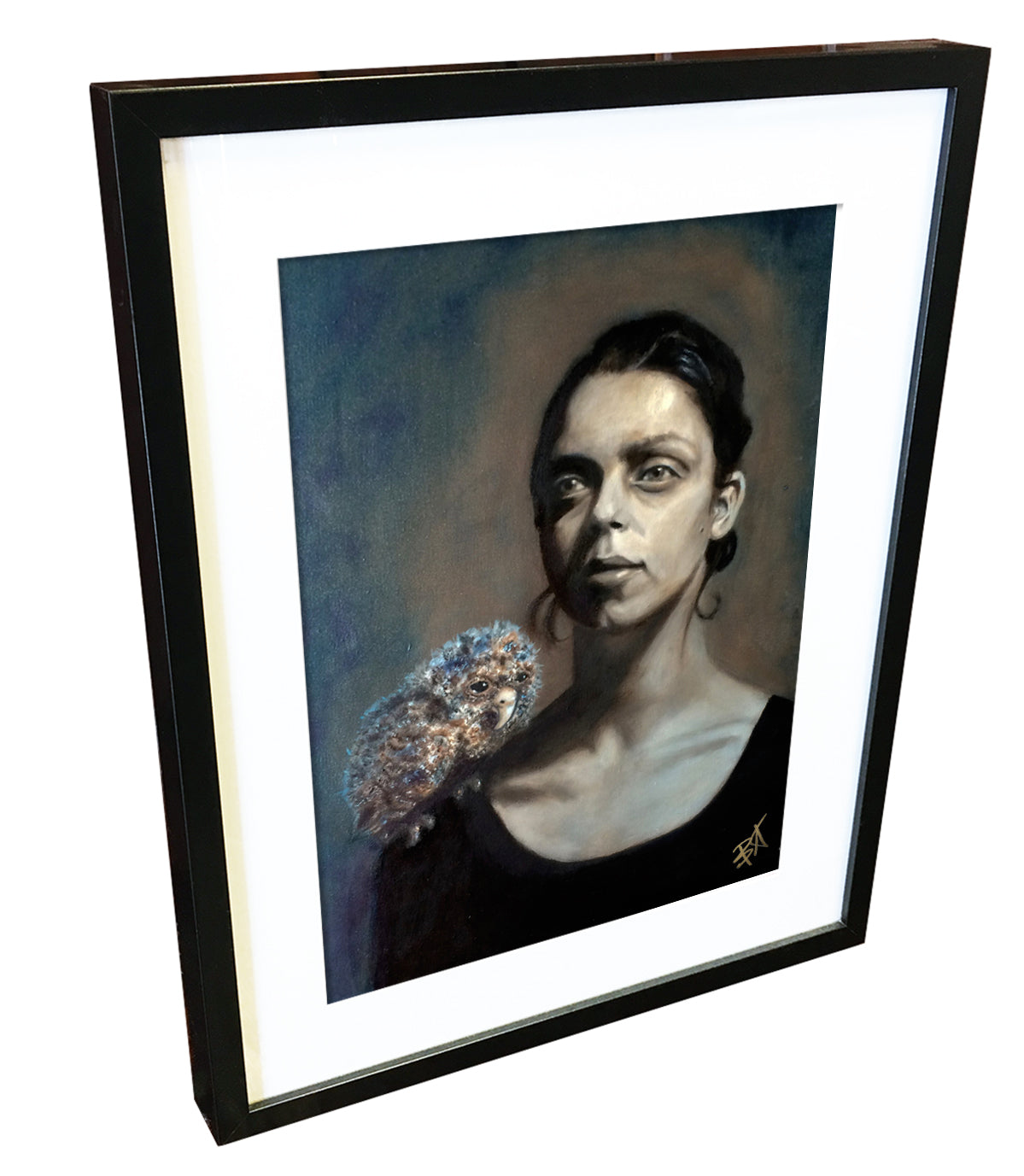Sara (The Girl and the Owlet) by Baiba Auria - signed art print - Egoiste Gallery - Art Gallery in Manchester City Centre