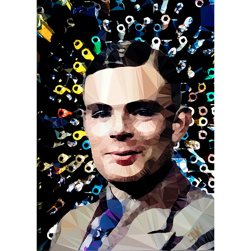 Alan Turing (I) by Baiba Auria - signed archival Giclee print - Egoiste Gallery - Art Gallery in Manchester City Centre