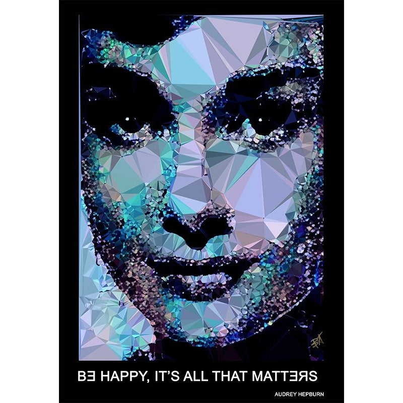 Audrey Hepburn by Baiba Auria - signed art print with quote - Egoiste Gallery - Art Gallery in Manchester City Centre