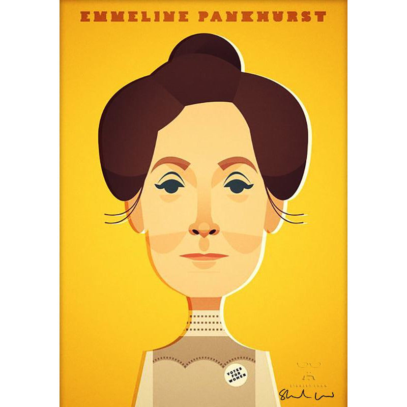 Emmeline Pankhurst by Stanley Chow - Signed and stamped fine art print - Egoiste Gallery - Art Gallery in Manchester City Centre