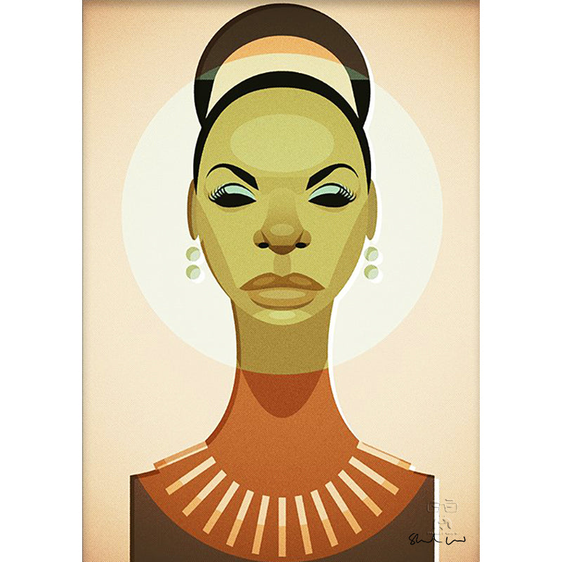 Nina Simone by Stanley Chow - Signed and stamped fine art print - Egoiste Gallery - Art Gallery in Manchester City Centre