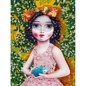 Girl With A Hedgehog by Liva Pakalne Fanelli - fine art print - Egoiste Gallery - Art Gallery in Manchester City Centre