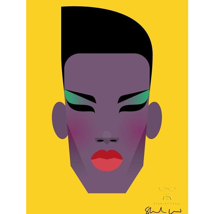 Grace Jones by Stanley Chow - Signed and stamped fine art print - Egoiste Gallery - Art Gallery in Manchester City Centre