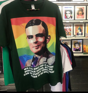 Alan Turing (I) by Baiba Auria: Short-Sleeve Unisex T-Shirt - Egoiste Gallery - Art Gallery in Manchester City Centre