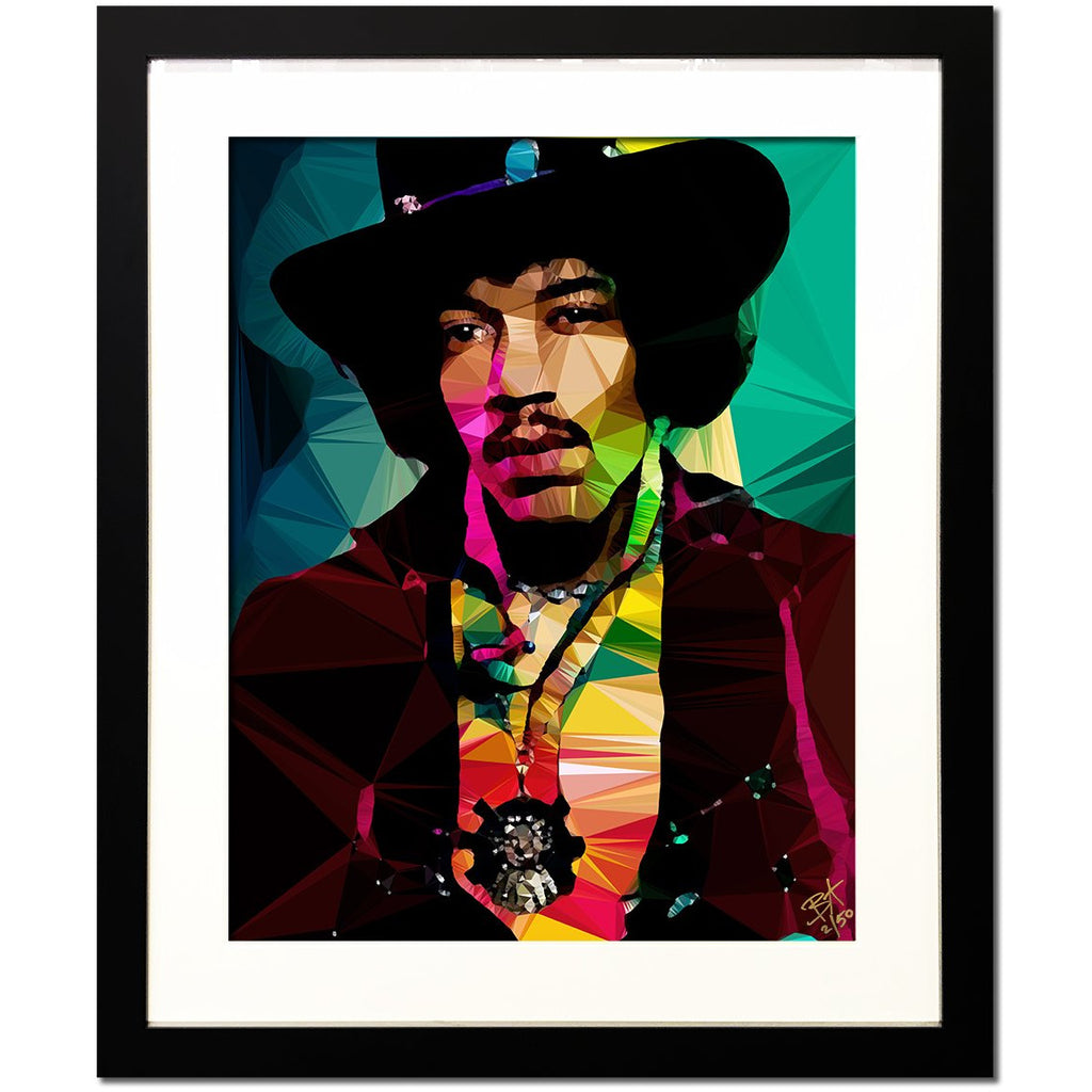 Jimi Hendrix #1 by Baiba Auria - Limited Edition 2/50 signed art print - Egoiste Gallery - Art Gallery in Manchester City Centre