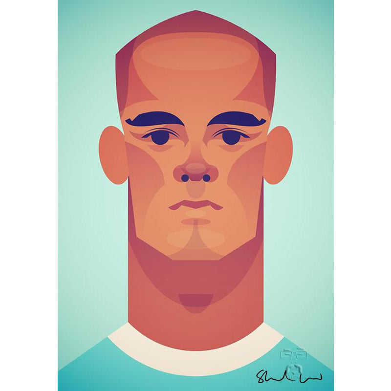 Vincent Kompany by Stanley Chow - Signed and stamped fine art print - Egoiste Gallery - Art Gallery in Manchester City Centre