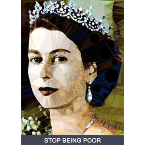 Stop Being Poor by Baiba Auria - signed art print with quote - Egoiste Gallery - Art Gallery in Manchester City Centre