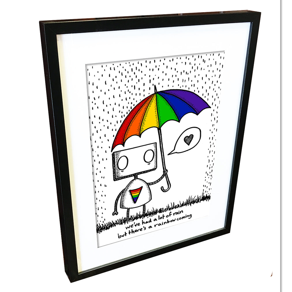 Rainbow Robot by Jon Turner - signed archival Giclée print - Egoiste Gallery - Art Gallery in Manchester City Centre