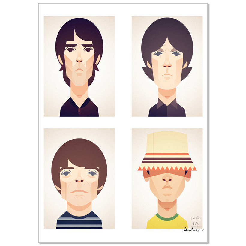 Ian, John, Mani and Reni by Stanley Chow - Signed and stamped fine art print