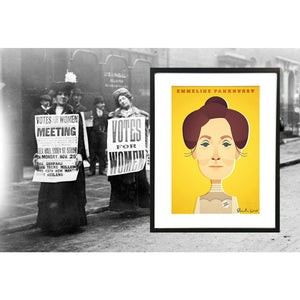 Emmeline Pankhurst by Stanley Chow - Signed and stamped fine art print - Egoiste Gallery - Art Gallery in Manchester City Centre